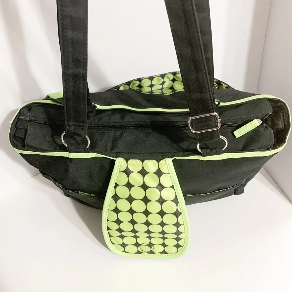 Carter's Tonal Dot Top Zip Tote Diaper Bag Top Handles Organizational Pockets